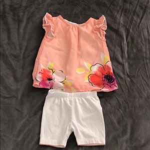 Flower top with white shorts